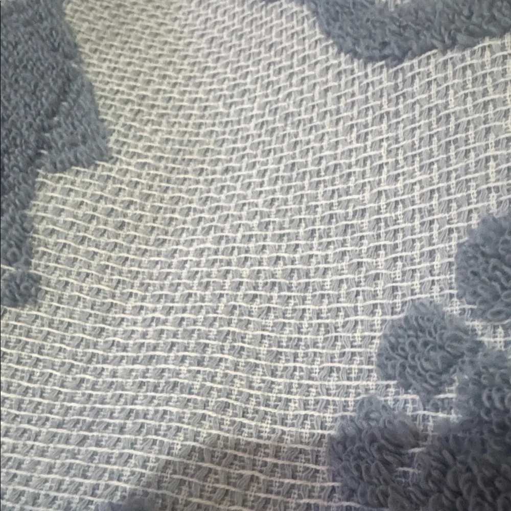 4pc CARO HOME Seashore Pique Bath Towel Set - Starfish/Seashell Design - Blue